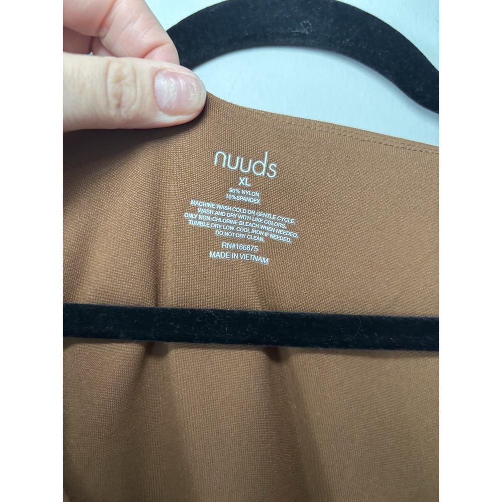 NUUDS Long Sleeve Scoop Neck Seamless Bodysuit In Chocolate Brown Size XL‎ - Picture 6 of 7